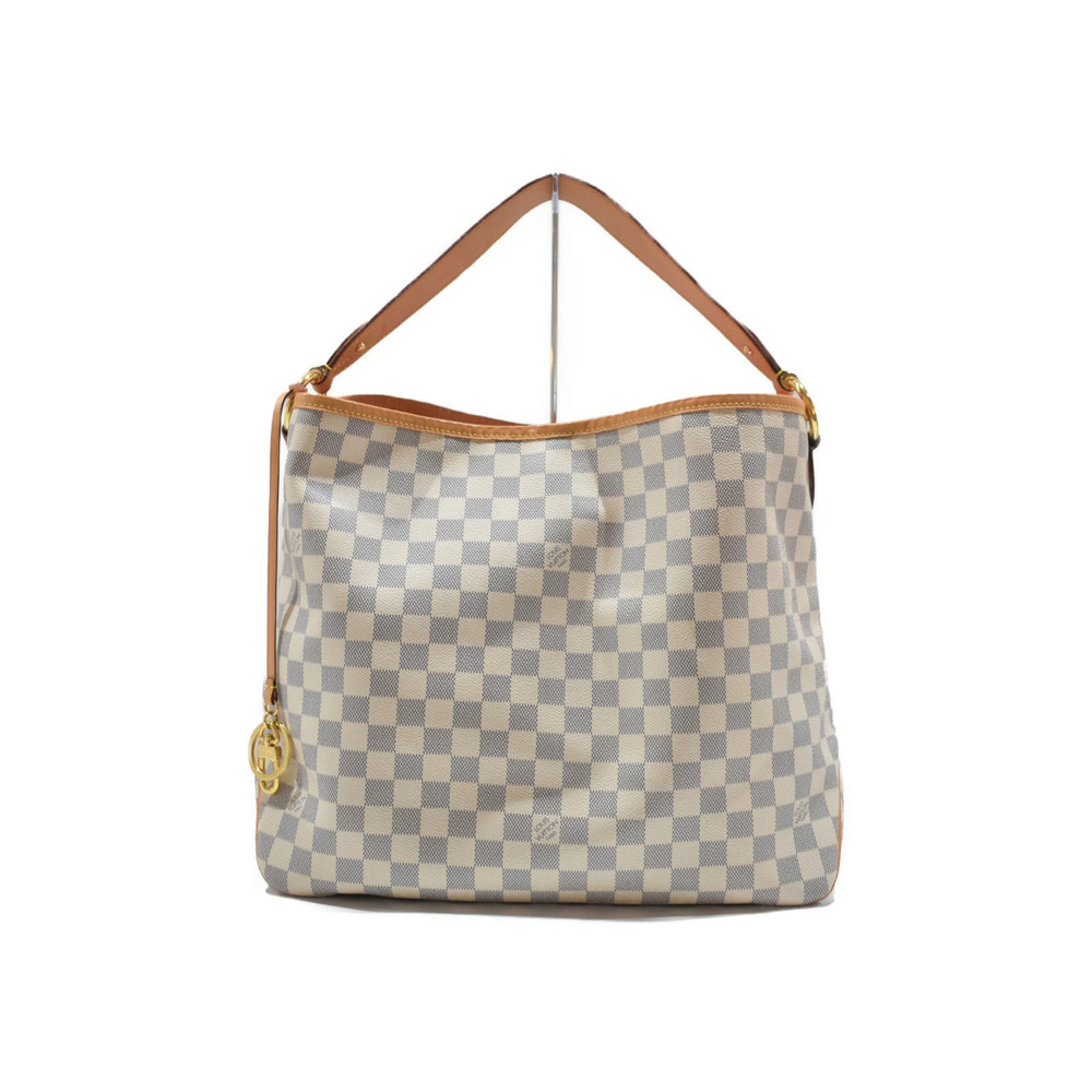 LOUIS VUITTON Delightful Damier Azur White Canvas Tote Bag Hobo